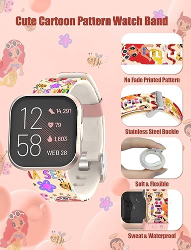 Miniatura 3 de Manana Se-ra Bonito - Correa compatible con Fitbit Versa 2, correas deportivas de repuesto de silicona suave, lindas correas de sirena para reloj