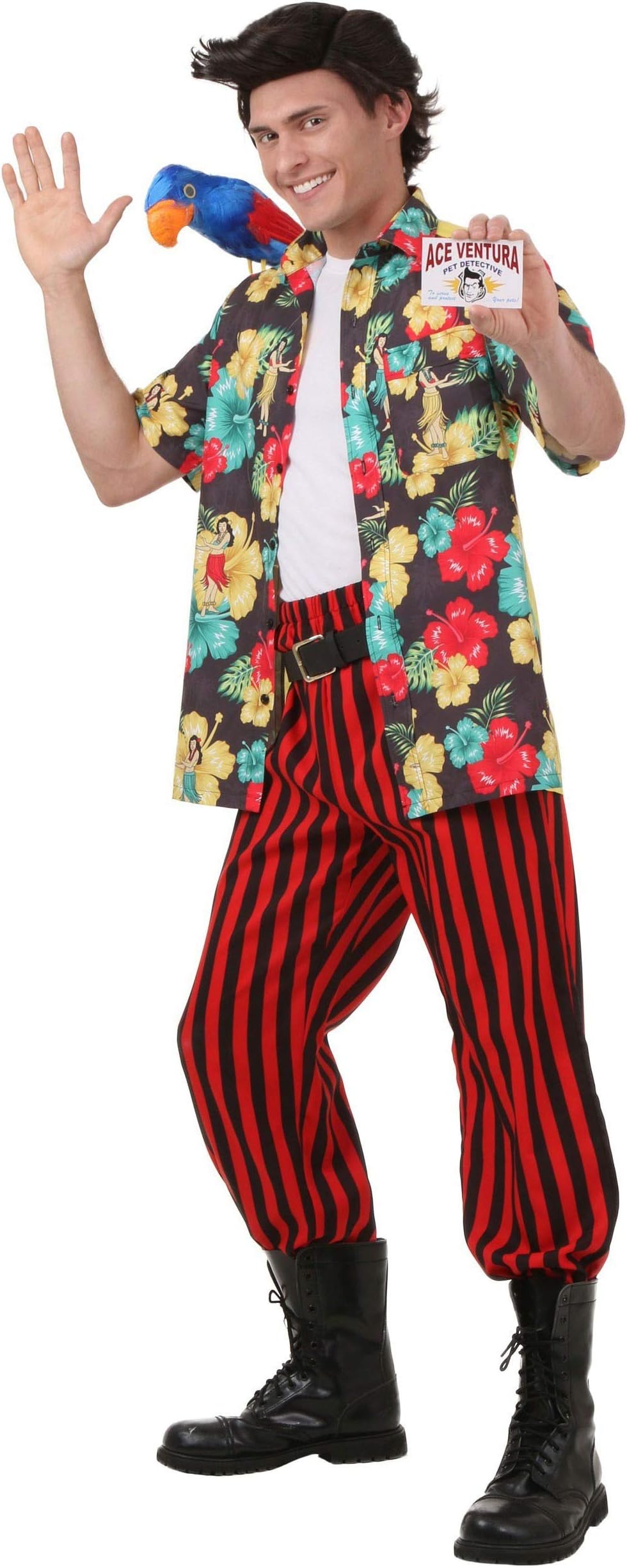 Fun CostumesAdult Ace Ventura Pet Detective Costume & Wig - Funny 90's Movie Character Cosplay Outfits for Men