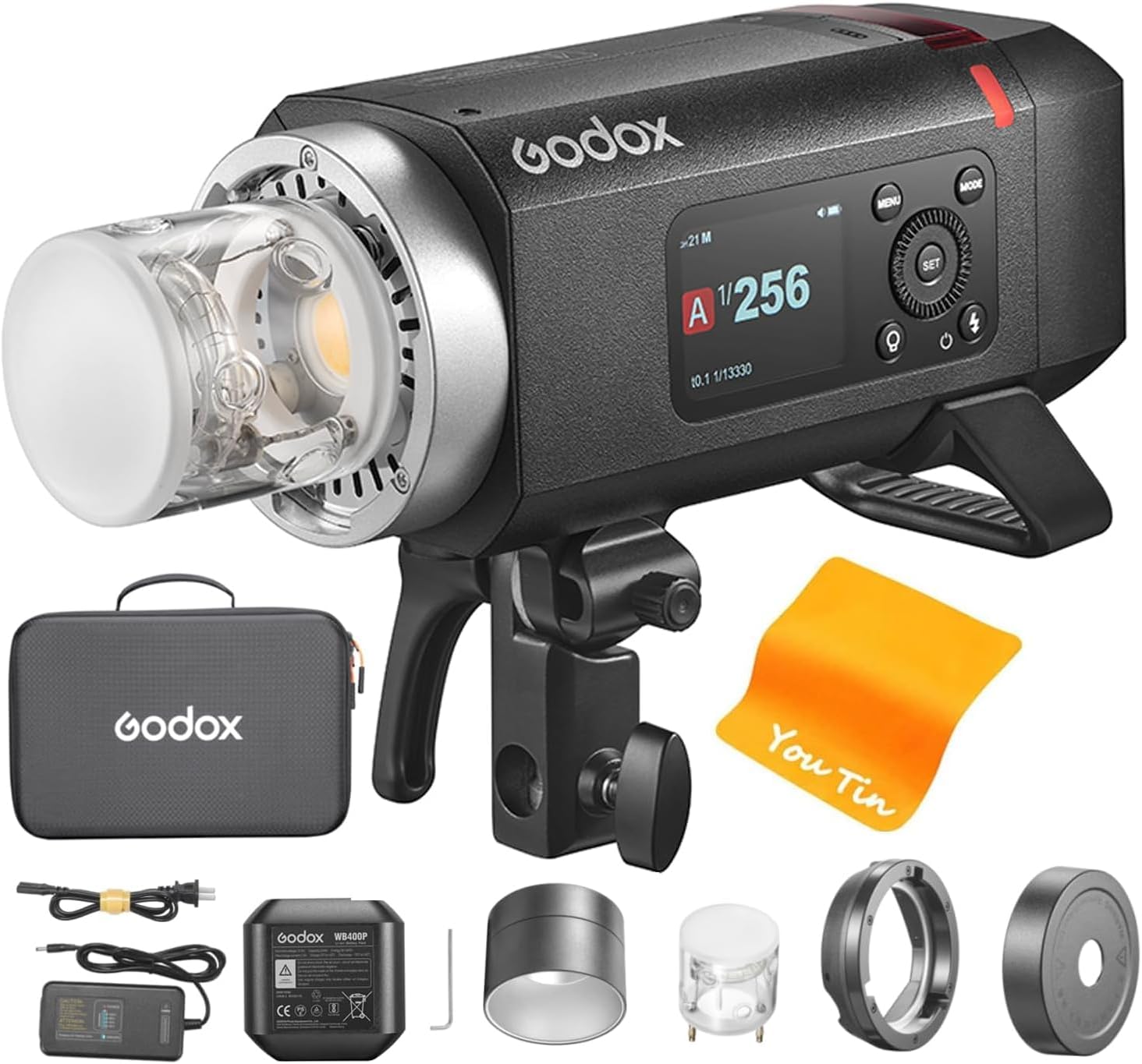 GODOX AD400 PRO AD400Pro II Outdoor Flash Monolight Strobe Light Photography,30W Bi-Color Modeling Lamp,1/8000 s HSS,GN72 ISO100,400Ws 460 Full-Power Flashes