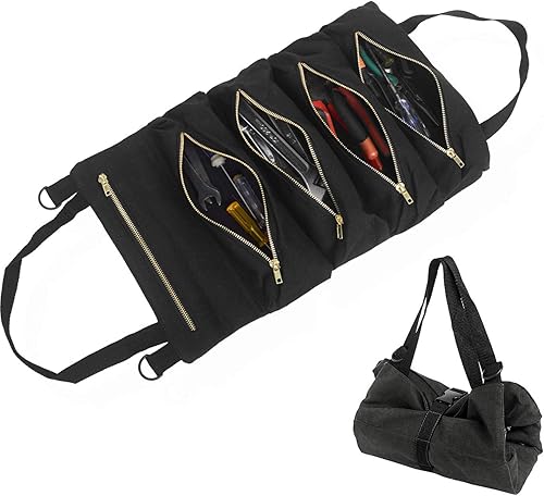 UCARE Bolsa de herramientas enrollable, bolsa enrollable para llaves, organizador de herramientas de lona multiusos, cubo de coche, bolsa de
