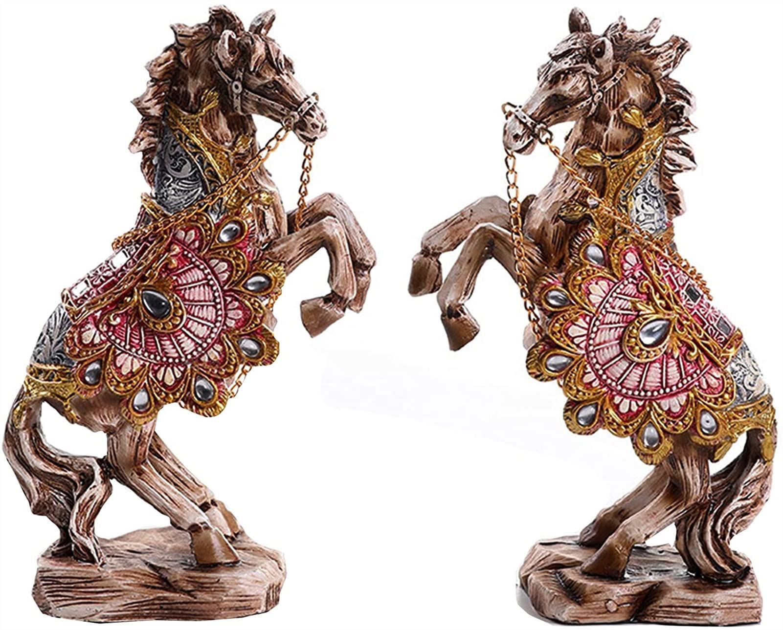 Rzeźba na blacie statua Feng Shui, statua konia do domu, figurki zwierząt dekoracje ozdoby rzeźbiarskie, parapetówkę, biznes, prezenty, zestaw symboli prezent błogosławieństwo