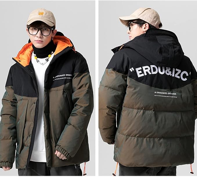 保存版 大きいサイズ お洒落 バイカラー 防寒アウター 厚手 冬服 フード付き 保温 メンズ ダウンジャケット ダウン90 ゆったり ジュニア ダウンコート カラー ブルー Binghamtonhots Com