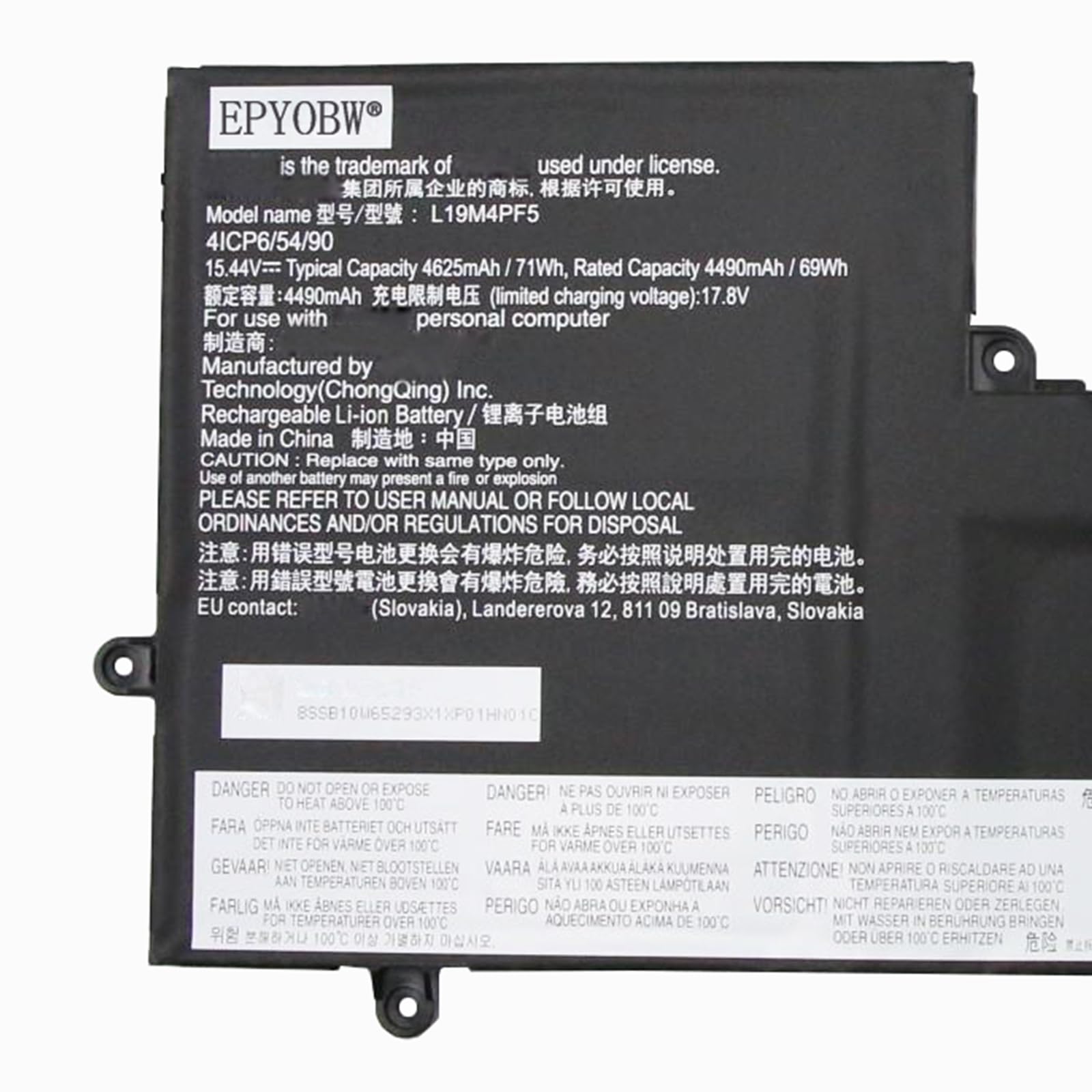 Amazon.com: EPYOBW L19M4PF5 Laptop Battery 71Wh 4625mAh Compatible