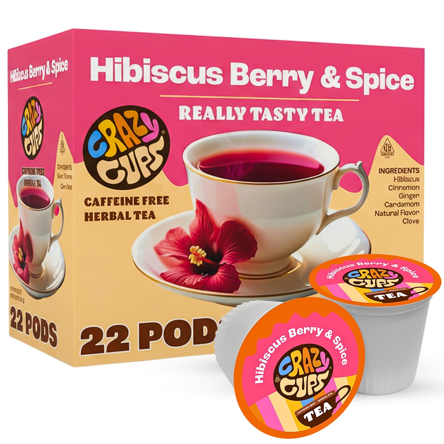 Amazon.com : Crazy Cups Hibiscus Berry & Spice Herbal Tea Pods, 22