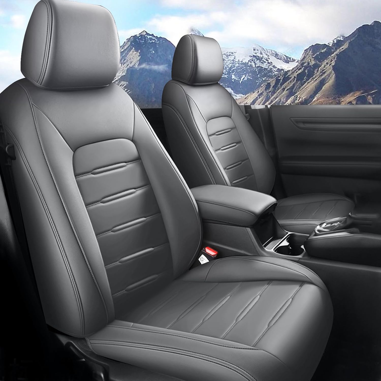 IKABEVEM Seat Covers Custom Fit for Genuine Honda CRV 2023 2024, Including Honda CR-V Hybrid (Gray,5 Seats) gray CRV 5 seats