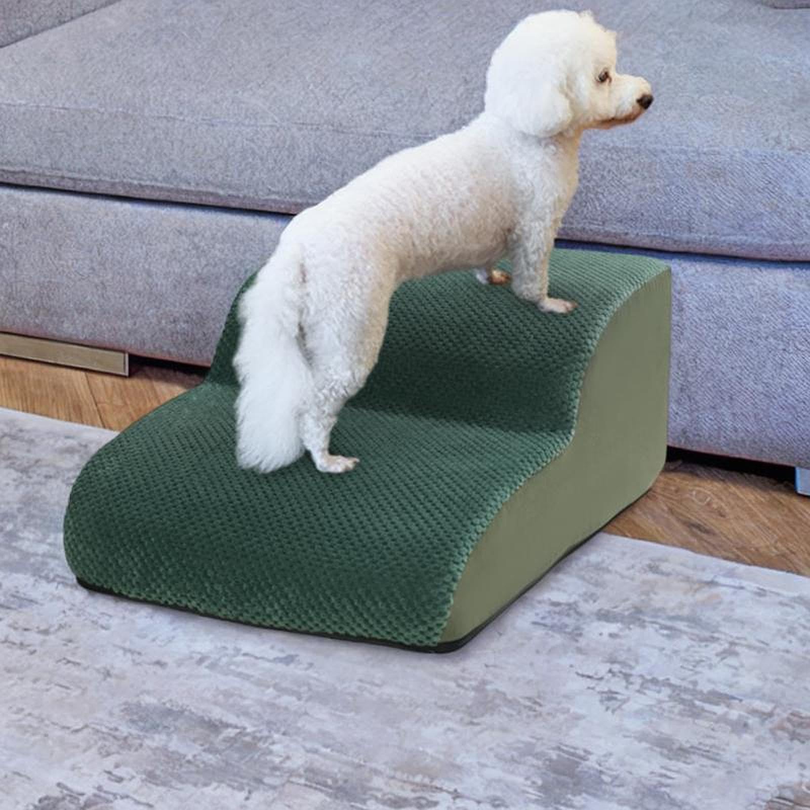 Hundetreppe Hunderampe Haustierstufe Katzentreppe mit Waschbarem Überzug Und Rutschfestem Boden Aus Weichem Schaumstoff für Tierpflege, GrÜn