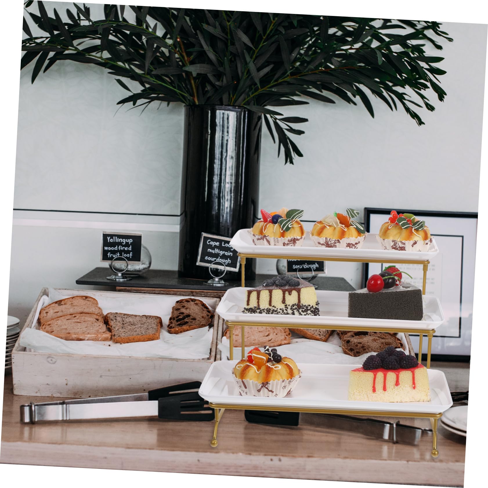 Alzata da dessert in metallo, a più livelli, per cupcake, frutta e pasticcini, elegante espositore per matrimoni, feste, buffet, vassoio da portata robusto per eventi