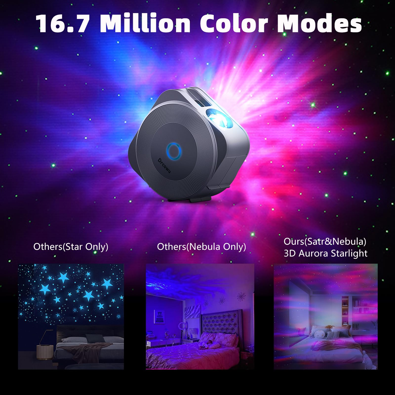 LED Sternenhimmel Projektor, Galaxy Star Projector Kinder Erwachs mit App/RG Dimming/Timer/WiFi Stimmenkontrolle, Lampe Projektor für Dekoration Party Schlafzimmer Heimkino, [Energieklasse G]