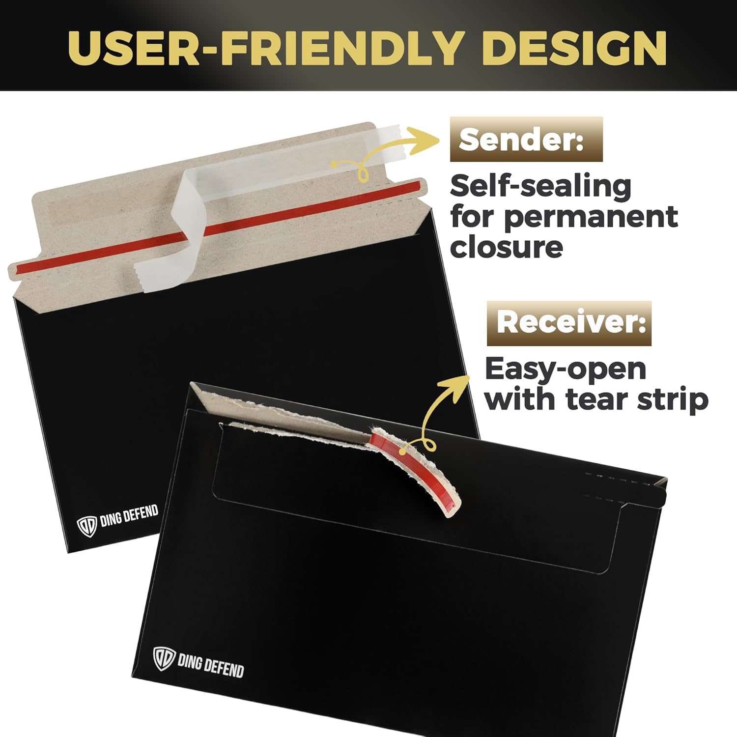 Card Shipping Envelopes 110 Pack - 7 x 4.35 Inches Trading Cards Self-Adhesive Black Mailers, Perfect Fit for Ding Defend Protectors Semi-Rigid Sleeves & Toploaders - Hobby Mailing Supplies