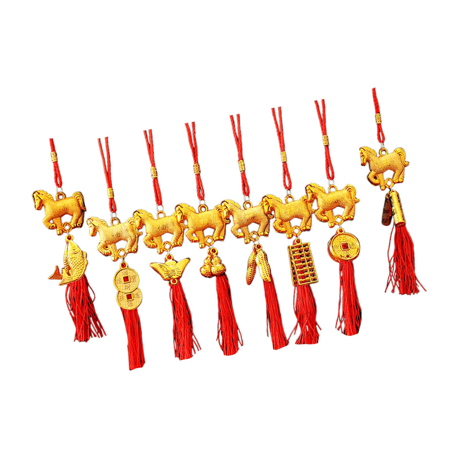 8Pcs Year of Horse Decoration Hanging Ornament for Door Window Tree Chinese Spring Festival Celebration Family Holiday Decoration