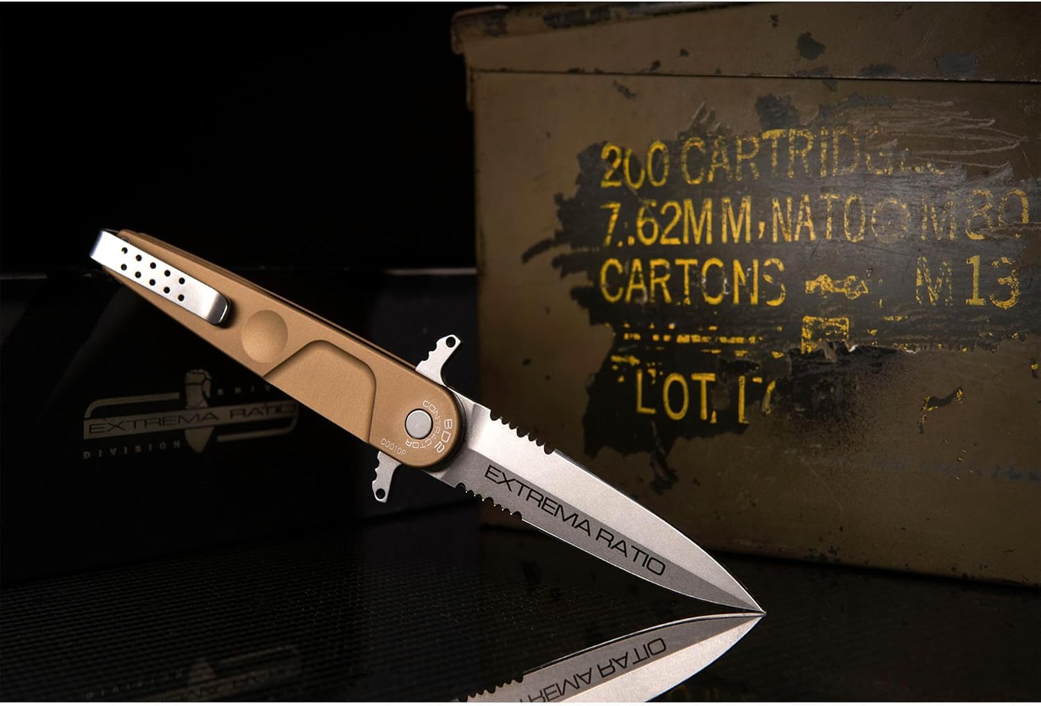 Extrema Ratio - BD2 Contractor (DESERT), Folding Knife, Böhler N690 steel blade hardened to 58 HRC, stone-washed finish, anticorodal aluminum handle, dual thumb stud, reversible clip, Italian craftsmanship