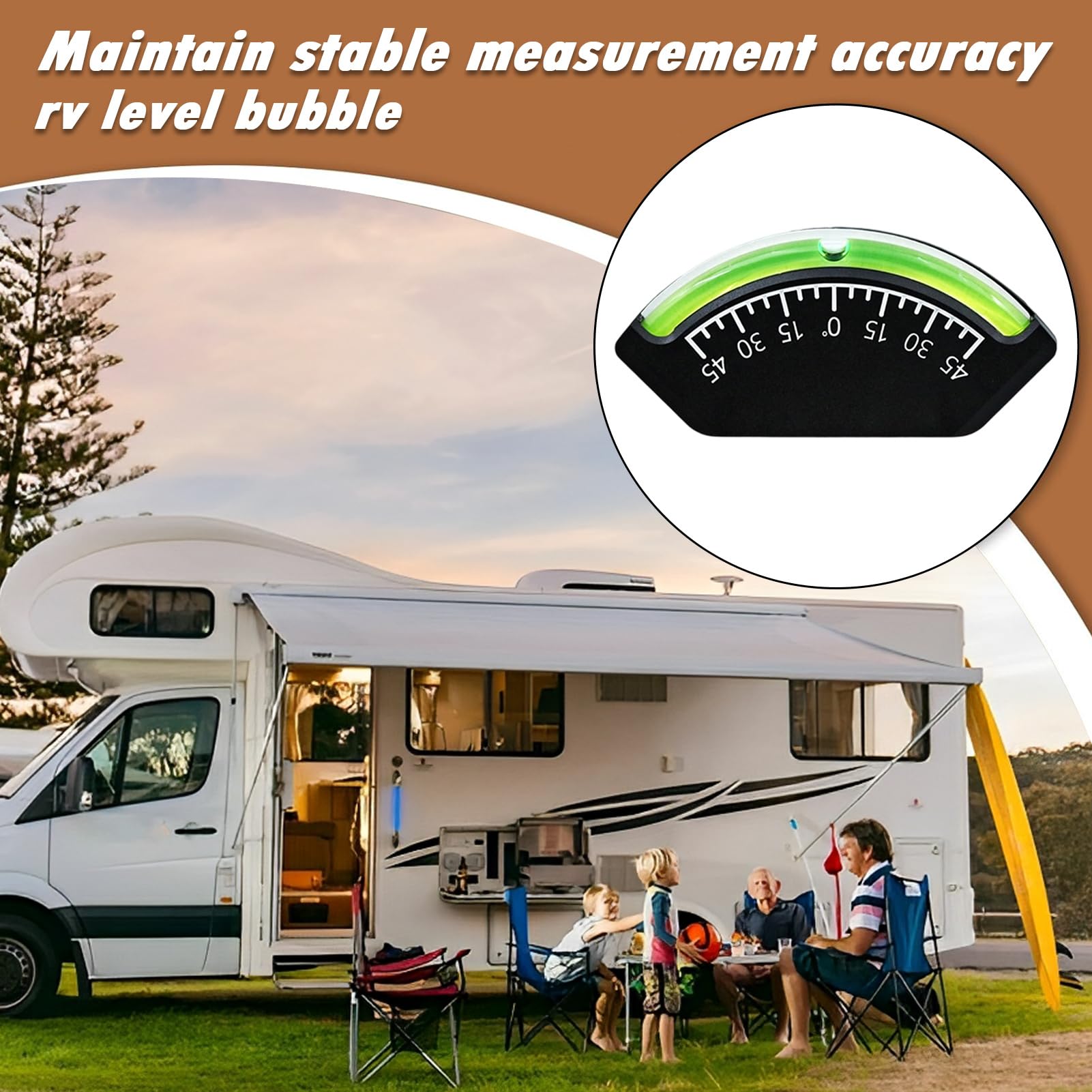 Bolla Livella RV - Bolla Livellatrice di Precisione per,Strumento Inclinometro per Livellamento Veicoli Barche Autocaravan Viaggi Stradali Campeggio