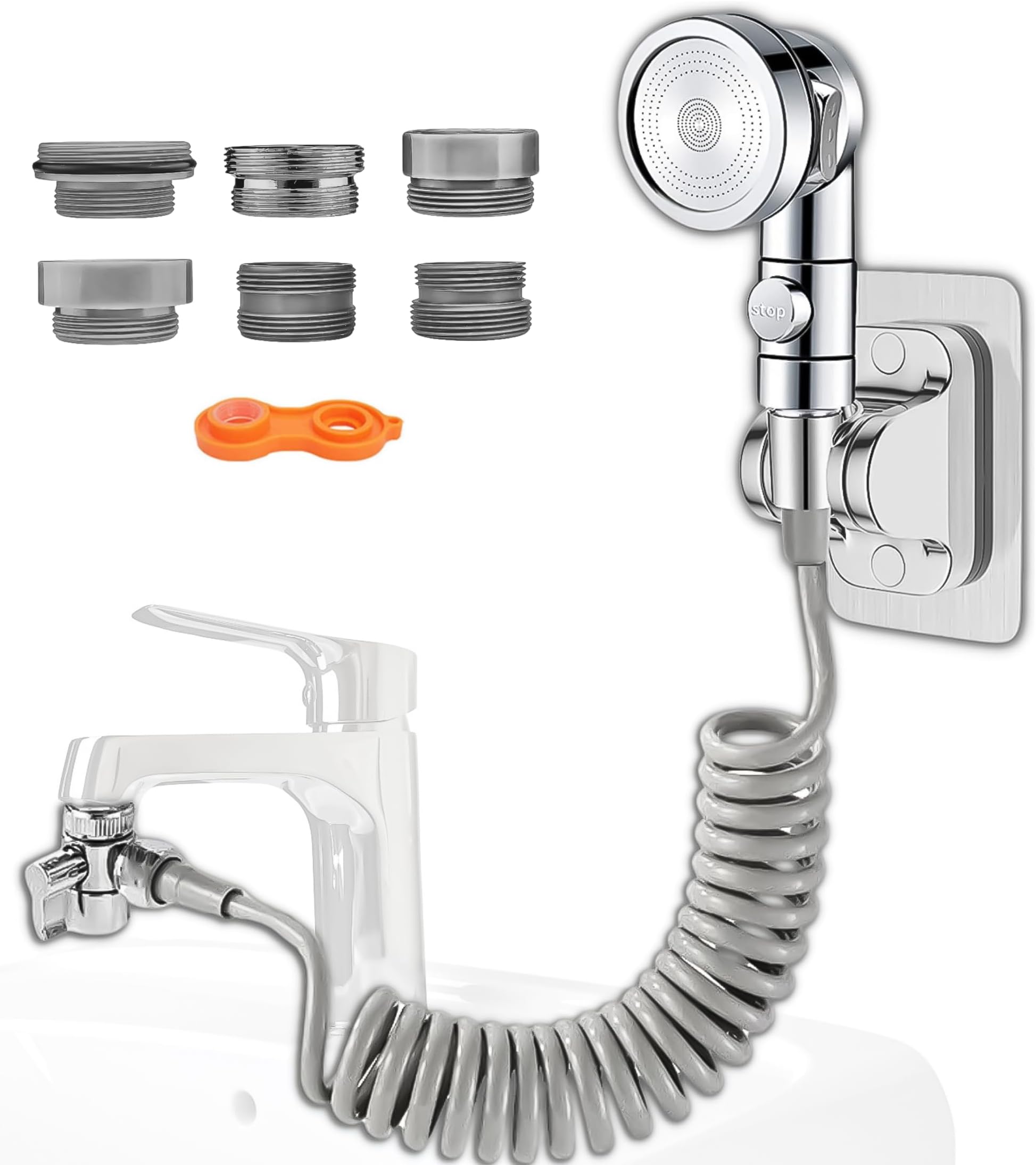 Doccetta Per Lavandino Estensibile 3M - Soffione 3 Modalità Per Lavaggio Capelli, Animali, Pulizie - Foto 2