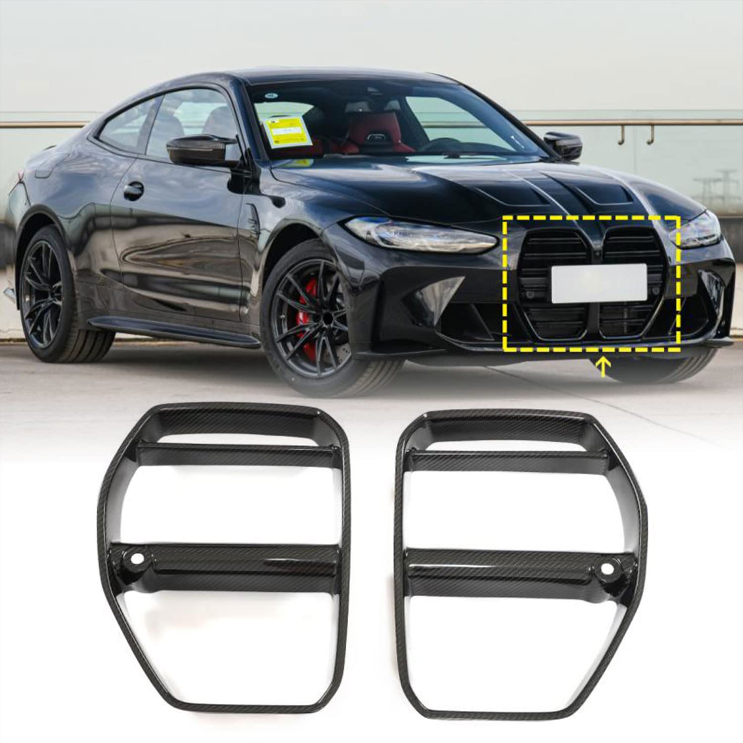 Amazon | BMW G80 M3 G82 G83 M4用ドライカーボンファイバーフロント