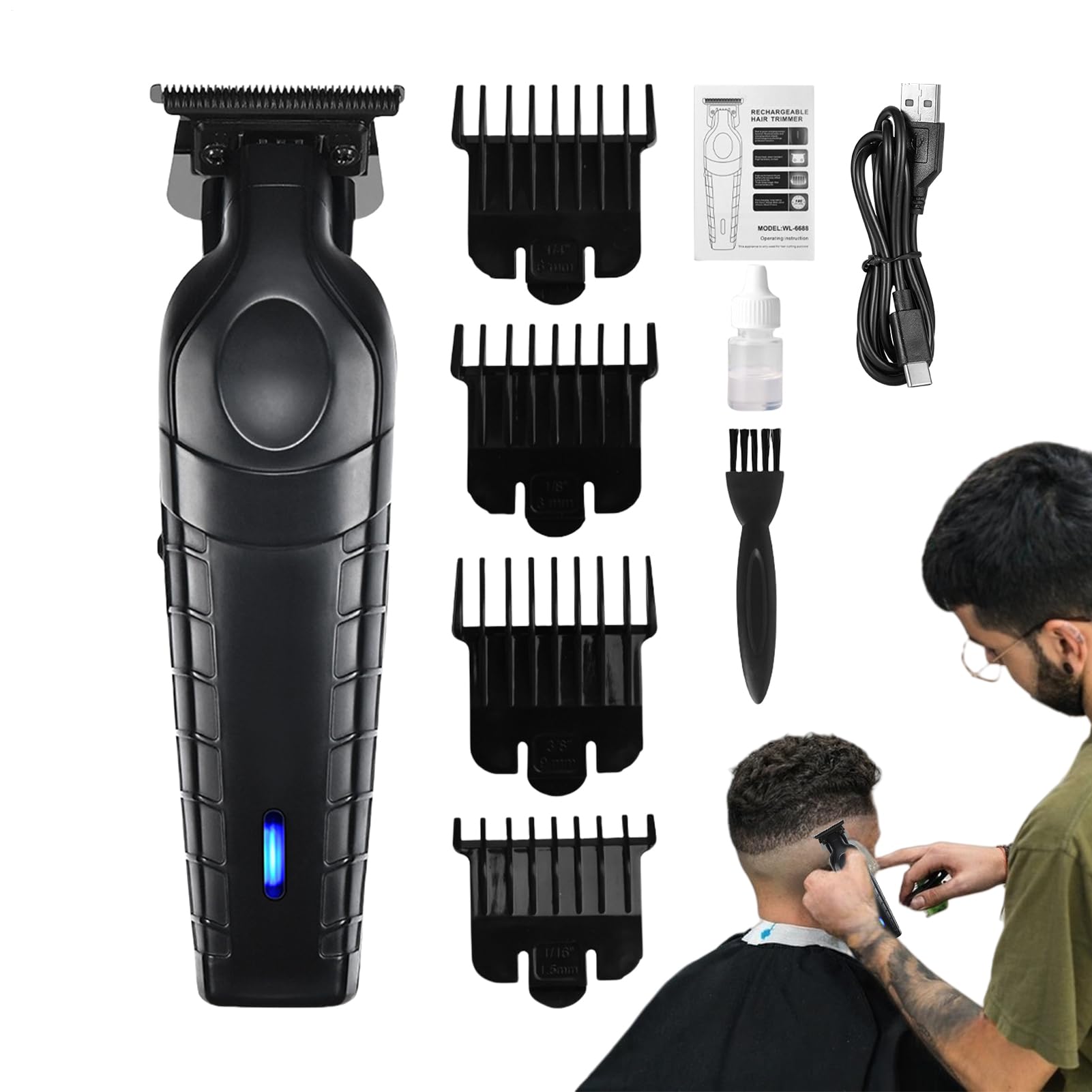 Rasatrice per barba da uomo – Dispositivo di rasatura elettrico,Strumento multifunzione per barba e taglio uomini adulti uso domestico e viaggio