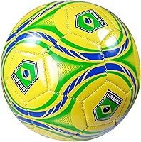 Vista 2 de RHINOXGROUP Bandera de Brasil - Balón de fútbol de juego recreativo tamaño 2 - Diseño de cadena amarilla