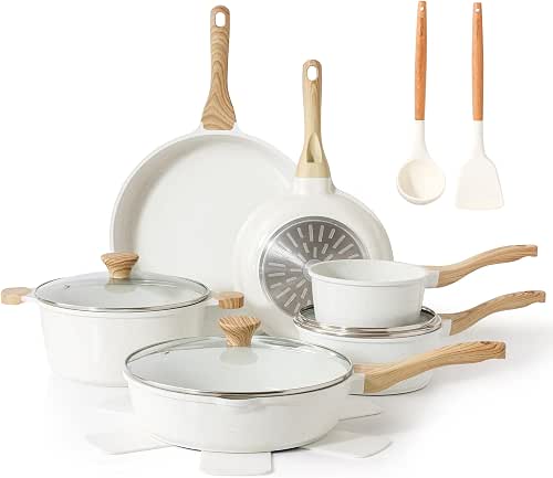 SENSARTE Nonstick Ceramic Cookware Set 16-Piece, Healthy Pots and Pans
