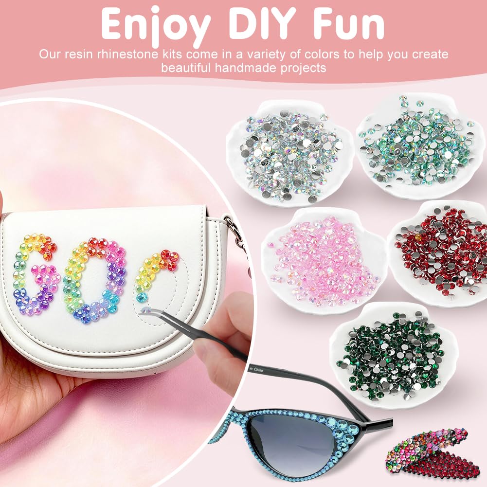 24 kolory kryształki do paznokci, 24000 sztuk brokatu do paznokci Nail Art 3 mm z pincetą, DIY brokat do paznokci, do makijażu, rękodzieła, odzieży, etui na telefony komórkowe - standard