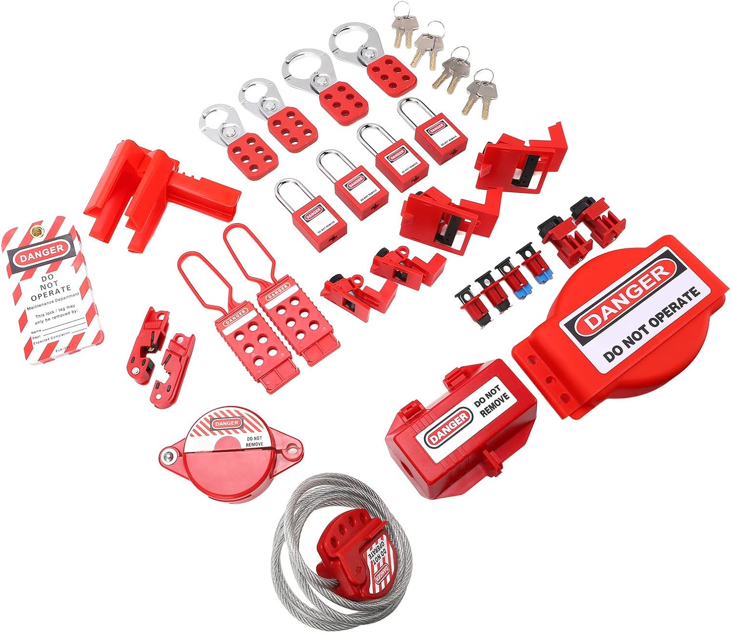 Electrical Lockout Tagout Kit, Safety Padlocks Set Easy Operation