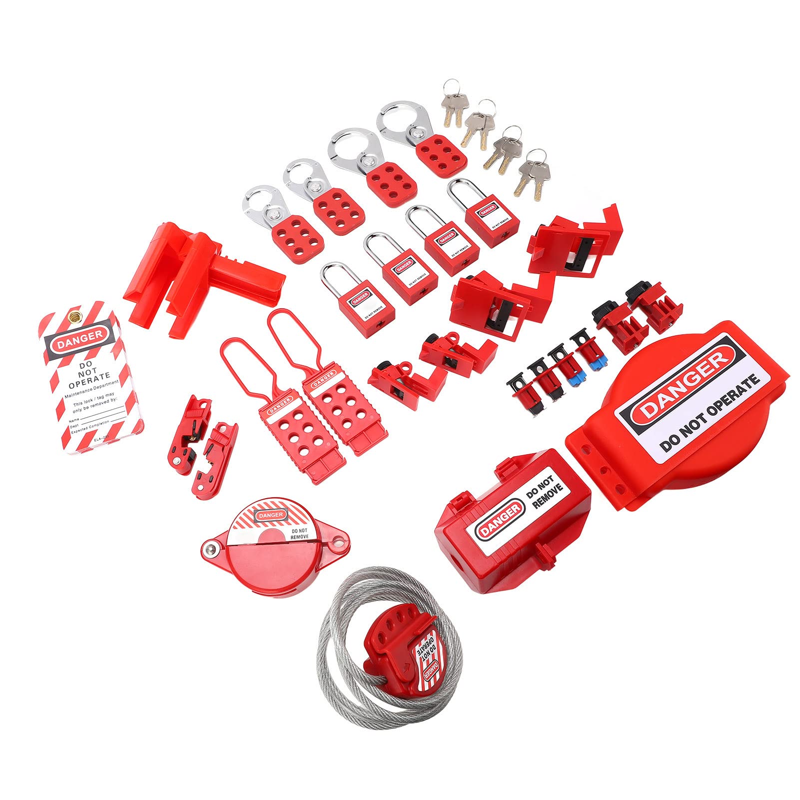 Kit di Lockout Tagout Set Pratico Resistente Alle Alte Temperature per Applicazioni di Bloccaggio Elettrico con Cassetta degli Attrezzi per Addetti Alla Sicurezza