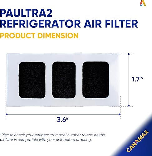 Miniatura 2 de Canamax PAULTRA2 Filtro de aire para refrigerador  Compatible con Frigidaire, Pureair Ultra 2, Pure Air Ultra 2, Pureair Ultra ll, Electrolux