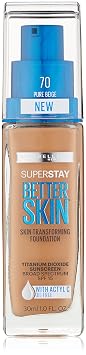 Maybelline New York Superstay Better Skin Foundation, Pure Beige, 1 Fluid Ounce