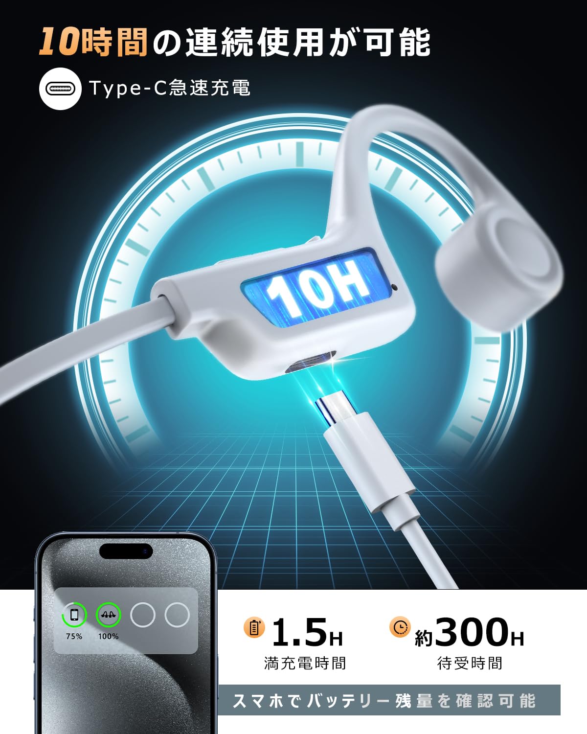 Amazon.co.jp: 骨伝導イヤホン bluetooth こつでんどう イヤホン