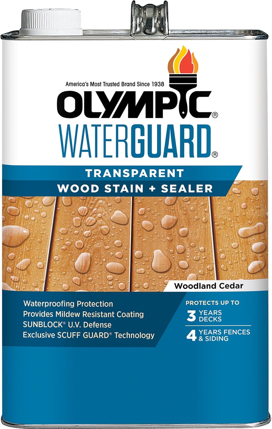 Olympic WaterGuard 1 gal. Woodland Cedar Transparent Wood Stain and Sealer