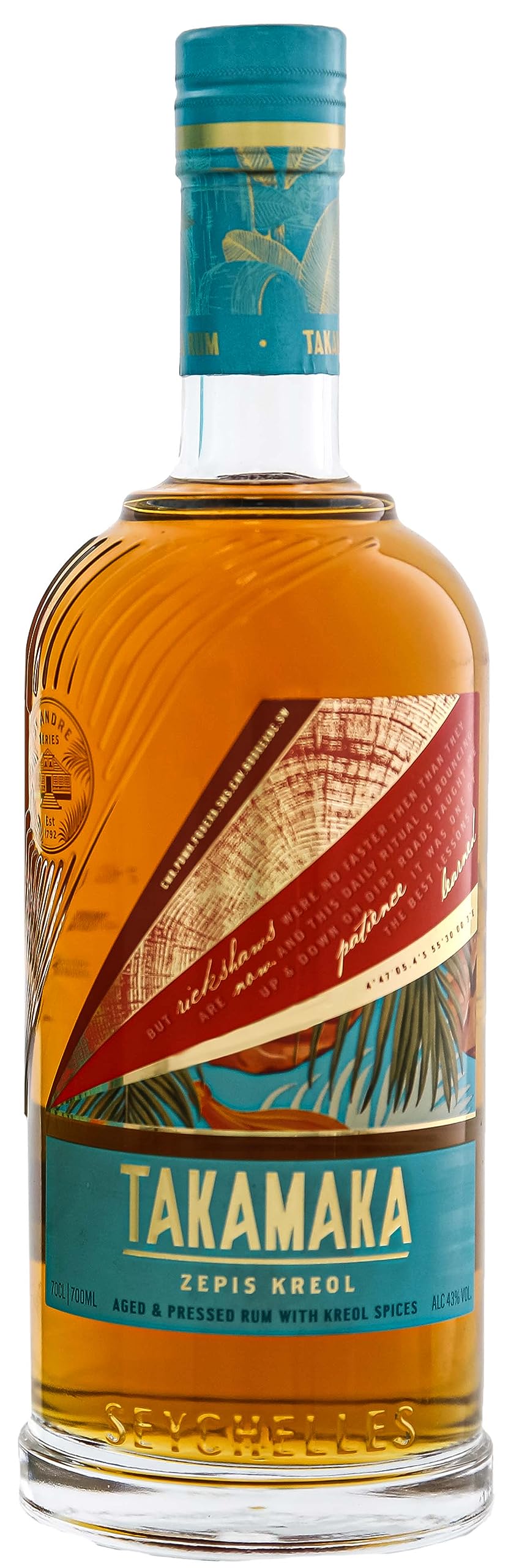 Takamaka - Zepi Kreol - Rum Speziato con Chiodi di Garofalo e Cannella, 43% Bottiglia da 700ml
