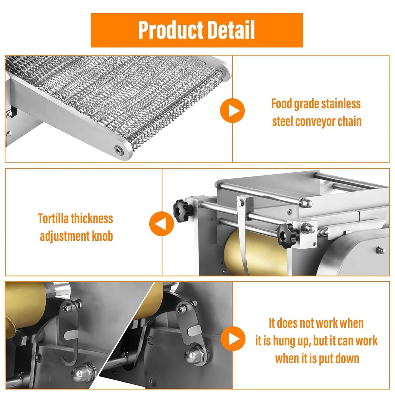 Tortilla de grosor ajustable, perfecta para tacos, roti y chapatti, ideal para familias y restaurantes
