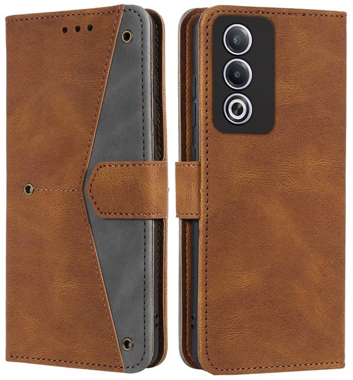 GoldKart Flip Back Cover Case for Oppo A3 Pro 5G | Dual-Color Leather Finish | Inbuilt Stand & Pockets | Flip Cover for Oppo A3 Pro 5G (Faux Leather, Brown) (B0D9D2PPVM) Amazon Price History, Amazon Price Tracker