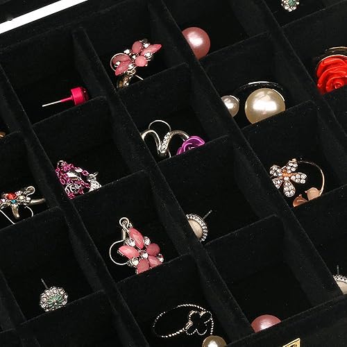 Miniatura 4 de 24 rejillas de terciopelo anillo de cristal pendientes caja de joyería organizador de pendientes soporte de almacenamiento vitrina