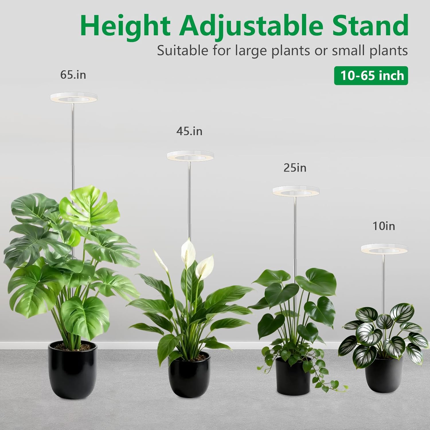 3 Packs Grow Lights for Indoor Plants,Plant Grow Light,80 LEDs Full Spectrum Plant Lights for Indoor Growing with 6/12/16H Timer-W3