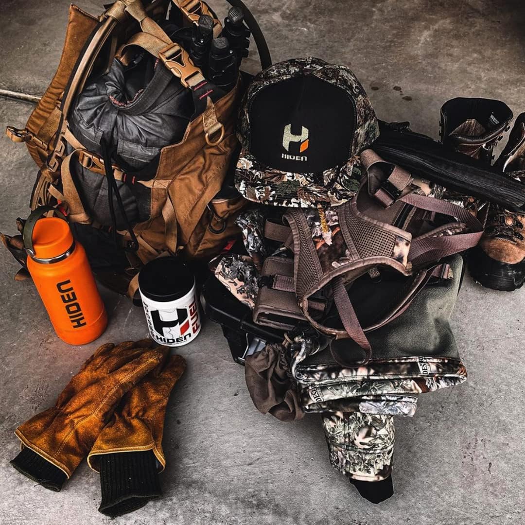 HIDEN Flat Bill Snapback Hat – Cotton, Adjustable Mesh Back, Breathable, Hunting & Outdoor Cap