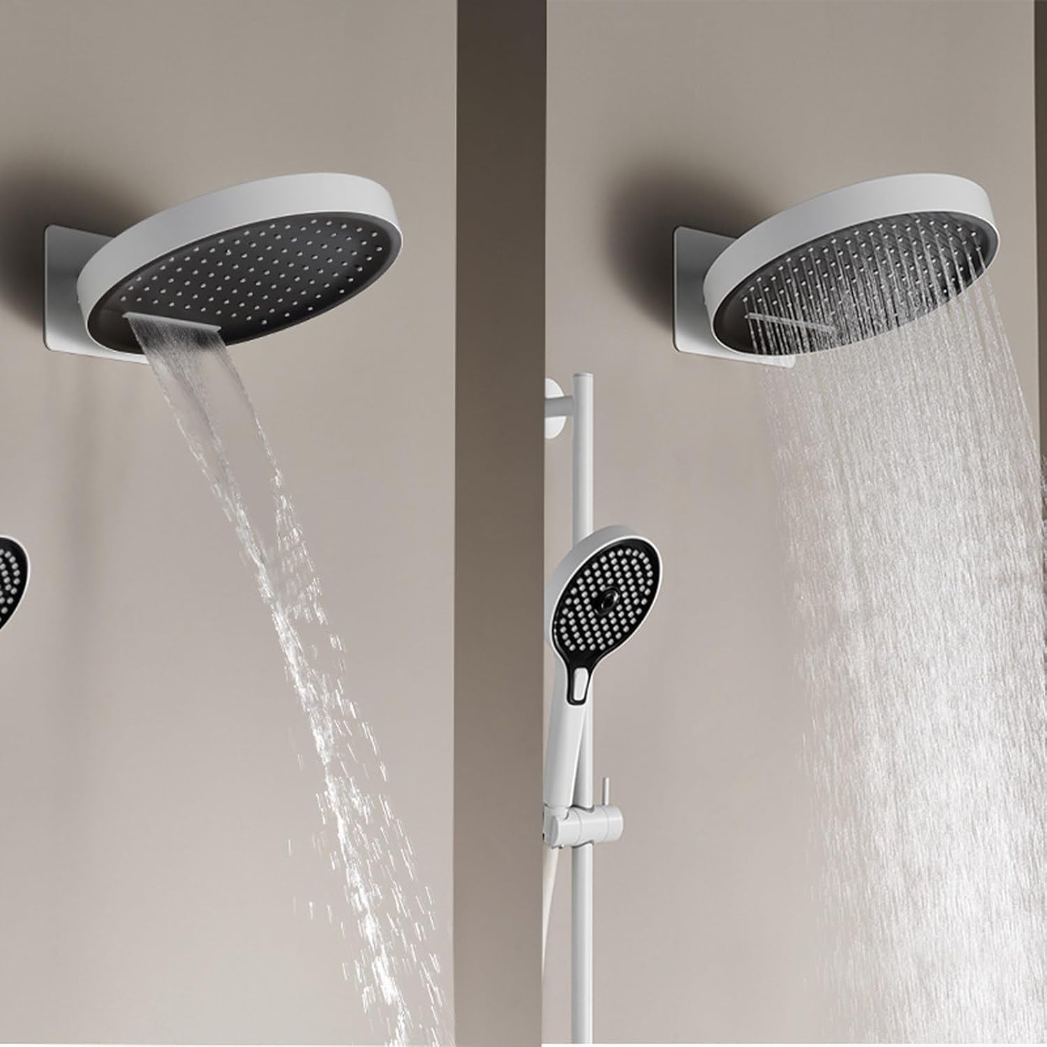 Wall Mounted Shower System, 2 Functions Shower Heads with Handheld Spray Combo, Bathroom Shower Faucet Set, Shower Fixtures, Shower Kit with Valve and Shower Head, Shower Sets for