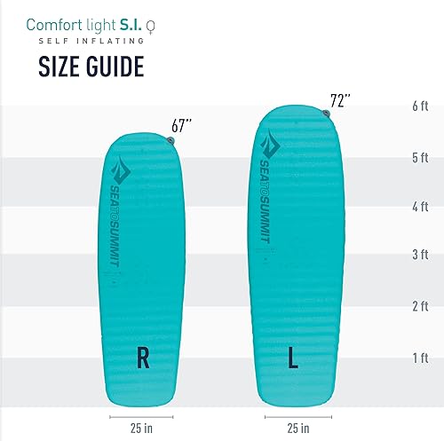 Miniatura 8 de Sea to Summit Comfort Light - Colchoneta de dormir de espuma autoinflable para acampar y mochileros, regular para mujer (67 x 21 x 2 pulgadas)