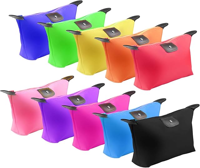 10pcs Travel Comestic Bags TAROME Multicolour Dumpling Shaped Storage Bag Small Zip Makeup Organizer Bag Waterproof Bathroom Toiletry Clutch Pouch for Girls Women