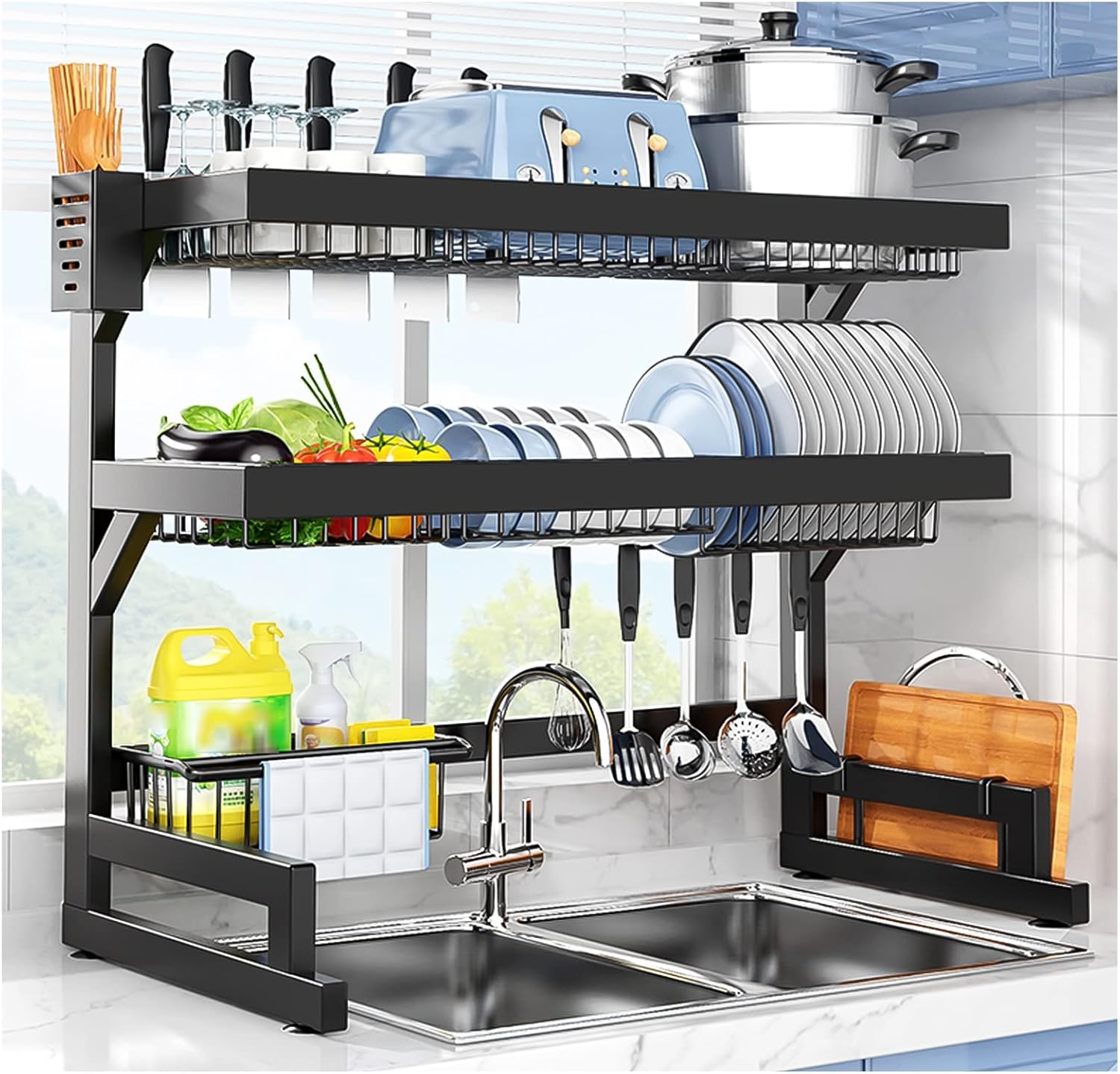 Amazon.com - Over The Sink Dish Drying Rack, 3-Tier 201 Stainless Steel ...