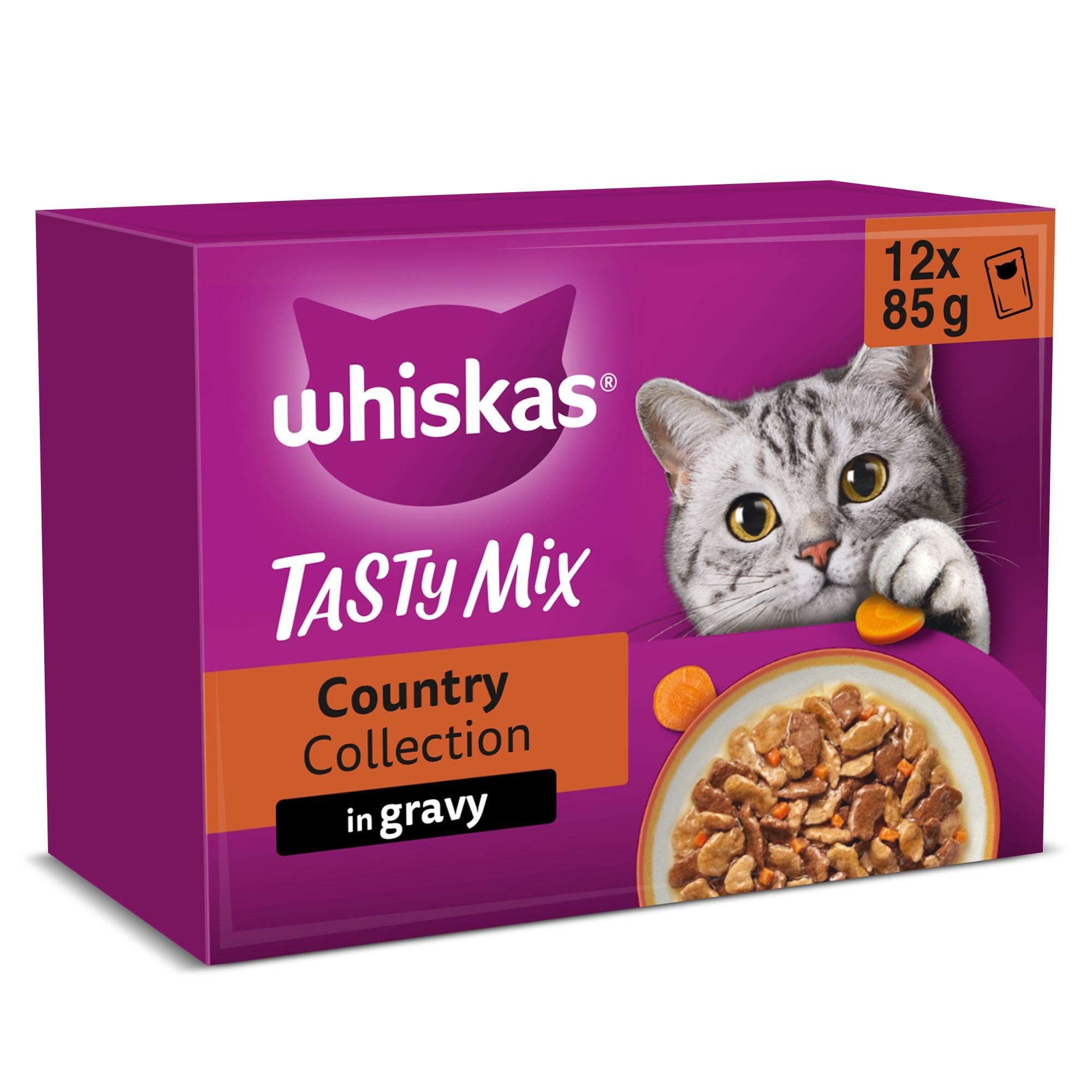 WHISKAS TASTY MIX Adult Wet Cat Food in Gravy 12x85g Chefs Choice (Pack of 4) — view 11