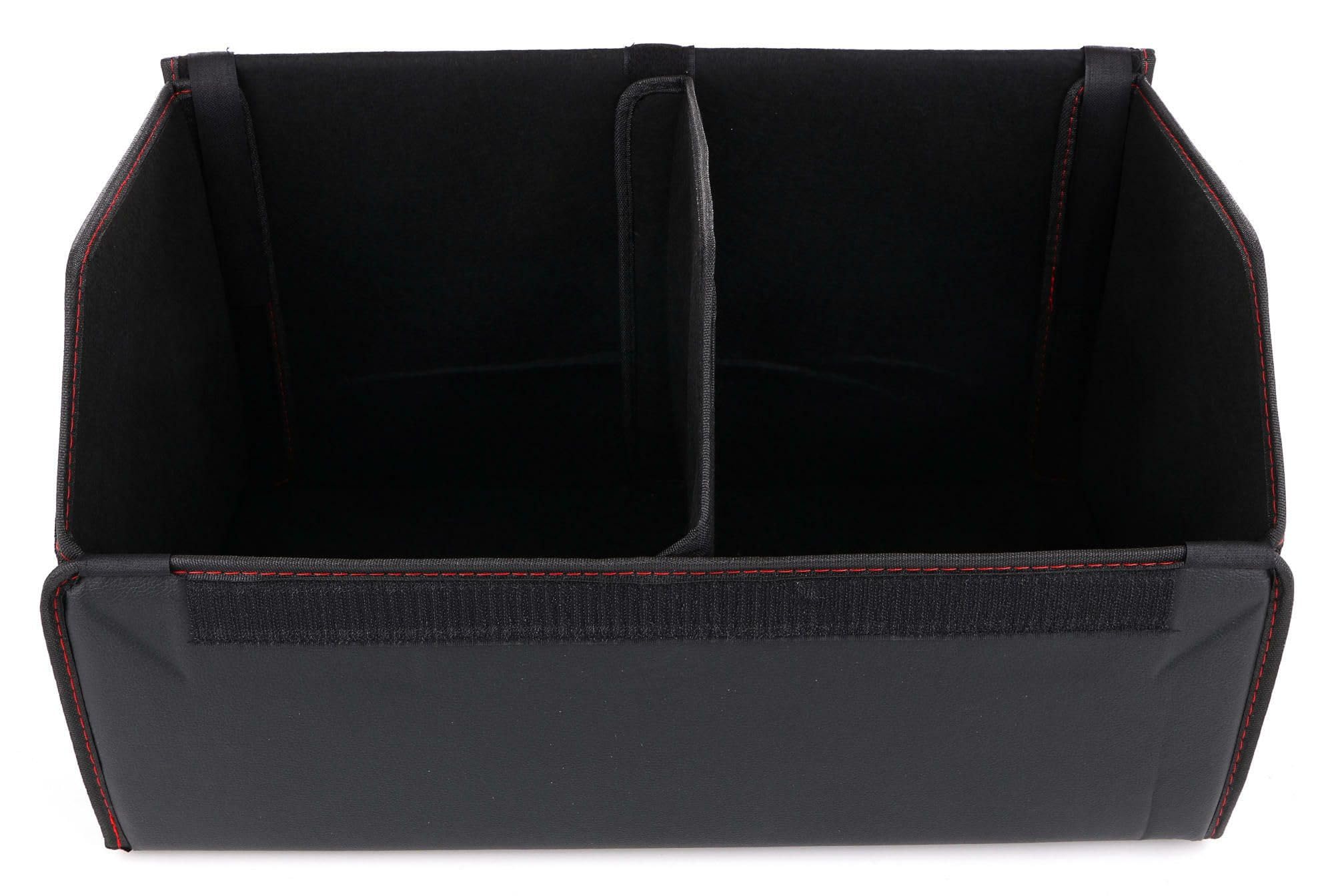 CAR COMPACT LEATHER L | Składany organizer do bagażnika z pokrywą | 2 przegrody | kompatybilny z większością samochodów osobowych