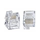 AmzPRO RJ12 DEC 6P6C Modular Plugs with Left Latch Offset Tab (12 Pack, RJ12 DEC)