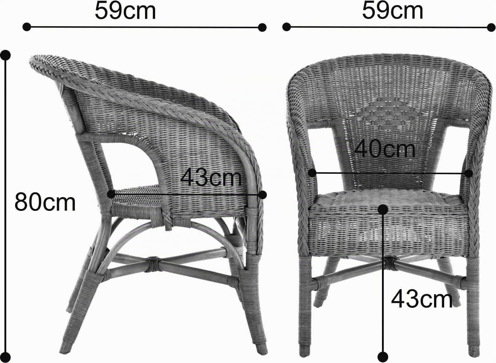Rattan-Sessel/Stapelsessel Bella in der Farbe Weiss, aus Natur-Rattan Korbsessel Flechtsessel