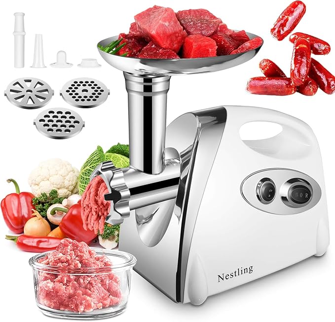 Nestling® Electric Meat Mincer Grinder and Sausage Maker,Powerful 2800