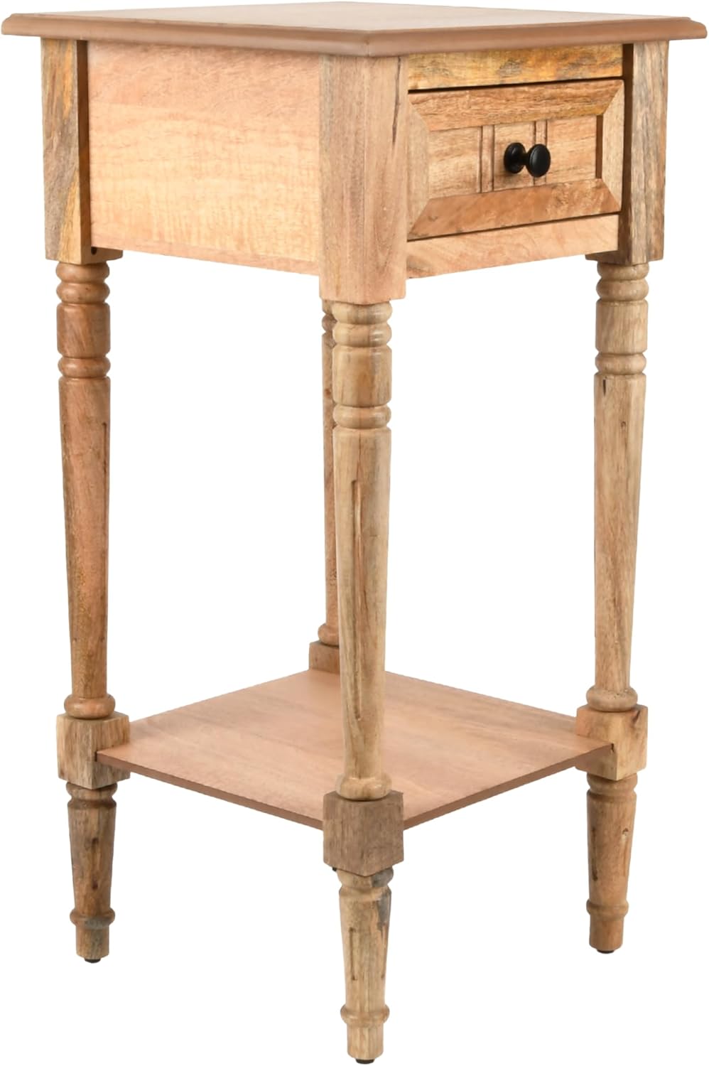 Decor Therapy Simplify 1-Drawer Accent Table, Sturdy Narrow End Table, 28" x 14" x 14" - Natural