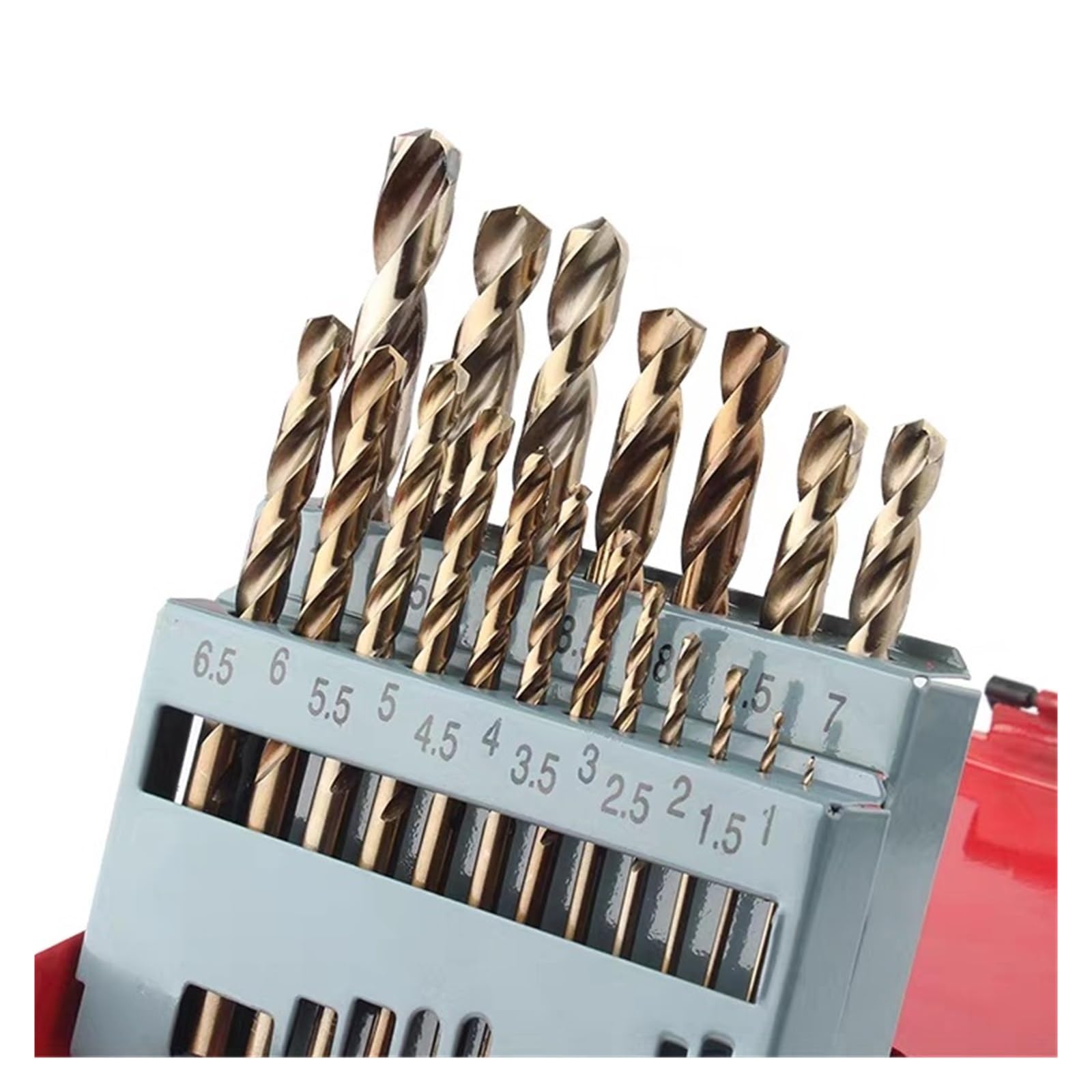 Punta elicoidale in acciaio rapido al cobalto M35 Set di utensili in acciaio inossidabile Accessori for trapani for la foratura di metalli in acciaio inossidabile(1.0-10mm(19pcs))