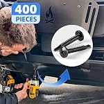 Besitu 400PCS Self Tapping Screws, 410 Stainless Steel Self Drilling Screws #8#10 Black Oxide Sheet Metal Screws, Length 1/2" to 1-1/4'', Truss Head Wood Screws Assortment for Metal, Plastic and RV