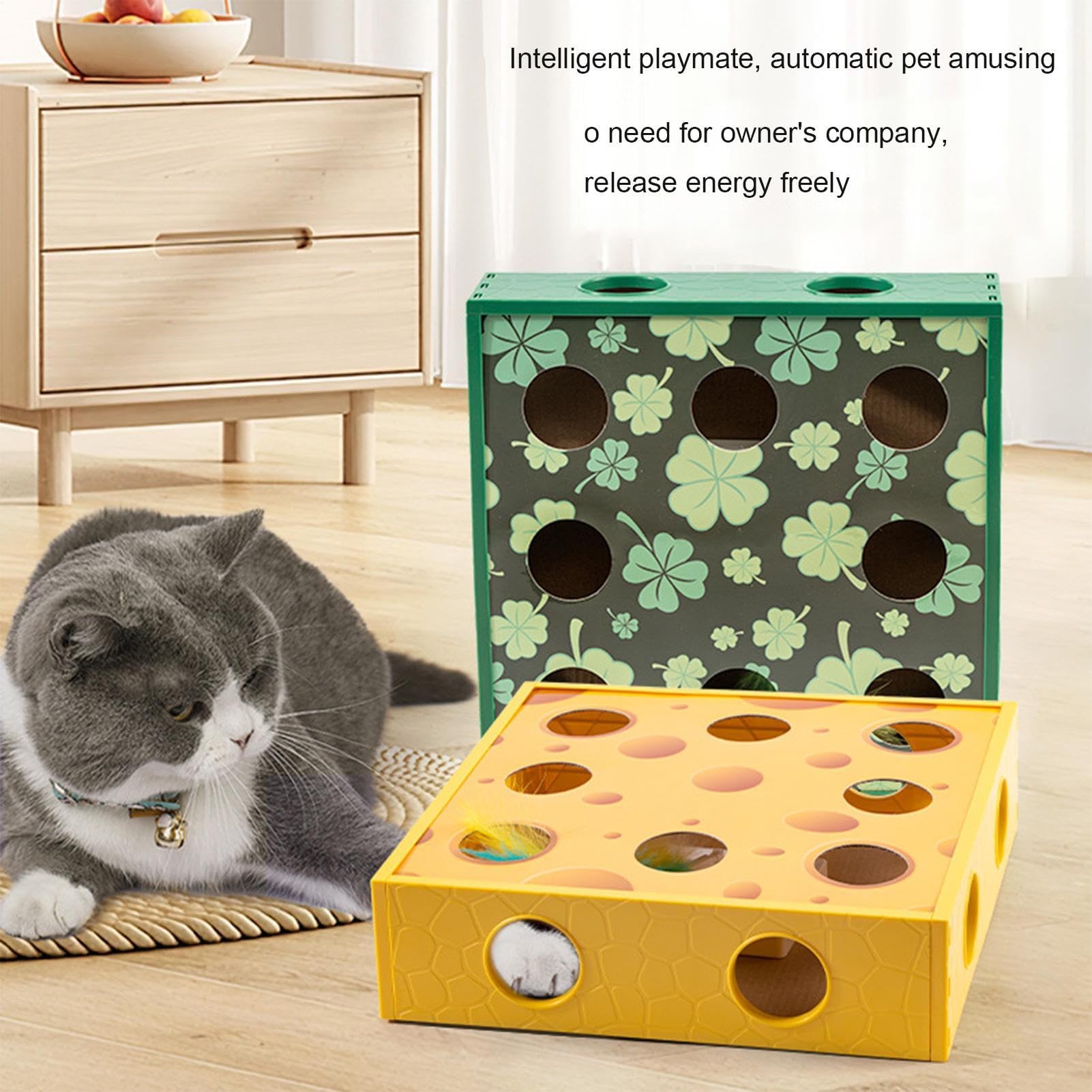 Juguetes para Gatos， Juguetes interactivos de Rompecabezas for Gatos | for Juegos en Interiores Aburrimiento Cumpleaños Sala Estar al Aire Libre Parque(Light Yellow)