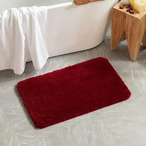 Miniatura 7 de MIULEE Juego de 2 alfombras de baño antideslizantes peludas extra gruesas y suaves de Navidad, microfibra absorbente de agua para bañera, ducha,
