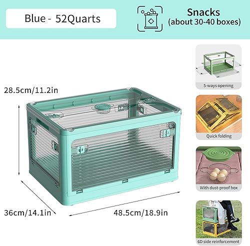 Miniatura 2 de Paquete de 3 cubos de almacenamiento apilables, organizadores de armario de 50 litros con 3 tapas, ruedas, cajones, caja plegable plegable para ropa