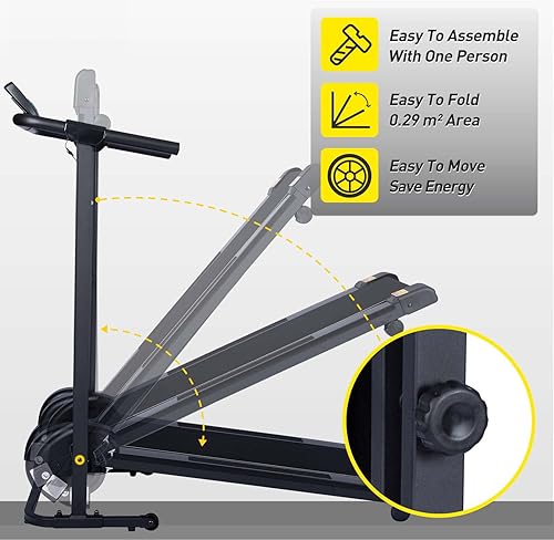 Miniatura 3 de Caminadora manual plegable con inclinación de 10, pequeña cinta de correr no eléctrica, máquina de ejercicios de entrenamiento para apartamento en